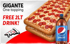 Get a FREE 2LT SODA with your purchase of 2 Gigantes or more